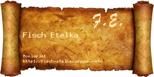 Fisch Etelka névjegykártya